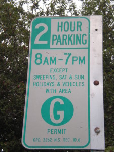 Parking sign